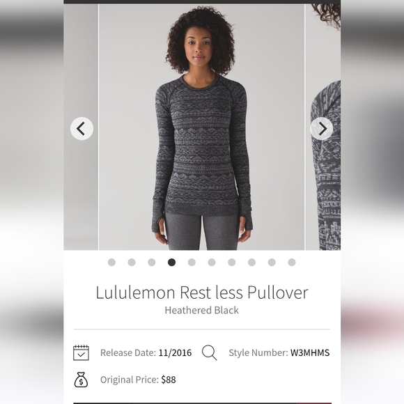 lululemon athletica Tops - Lululwmon Rest Less Pullover Sz 4 Heathered Black
